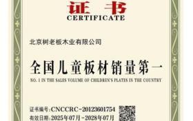 树老板木业荣膺“全国儿童板材销量第一”，以卓越品质守护中国儿童健康家居
