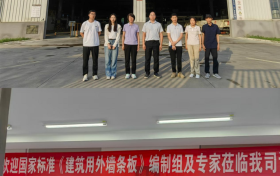 国家标准《建筑用外墙条板》编制组专家考察四川圣吉鸿博建筑材料有限公司