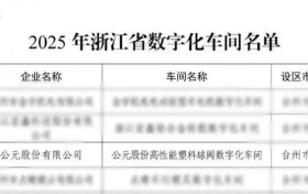 省级认证！2025年浙江省“数字化车间”，为何花落公元股份？